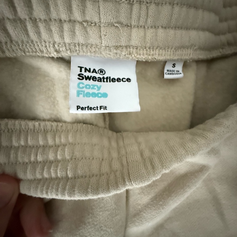 TNA Beige Cozy Fleece Sweatpants